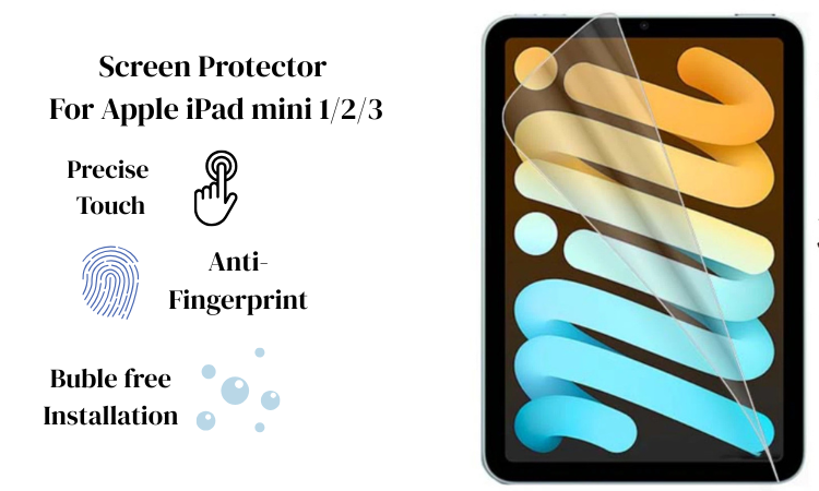 Front Screen Protector Film for iPad Mini 1/2/3 - Anti-Scratch HD Clear Guard