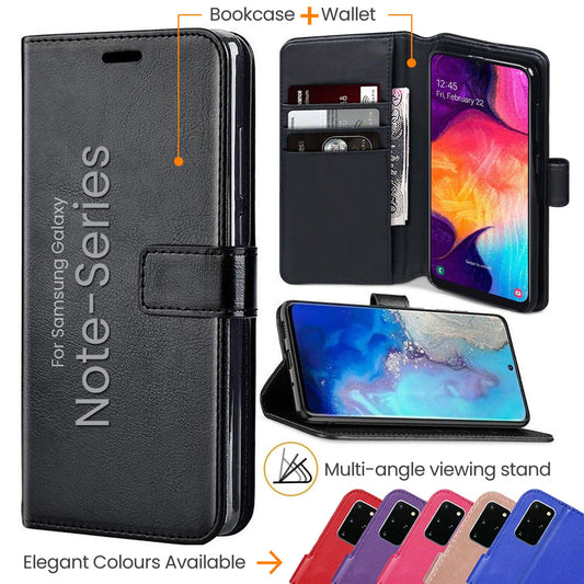 Leather Wallet Flip Case Cover For Samsung Note 20 10+ 9 8 5 4 3 M20 M30 Stand
